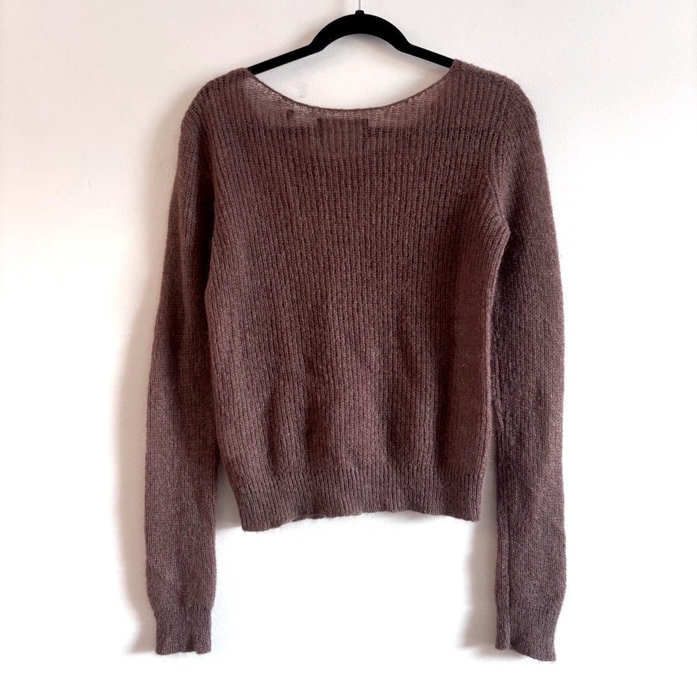 MAISON SCOTCH I 1 (US S) Mohair Blend Scoop Neck Knit Sweater I warm brown - Picture 2 of 7